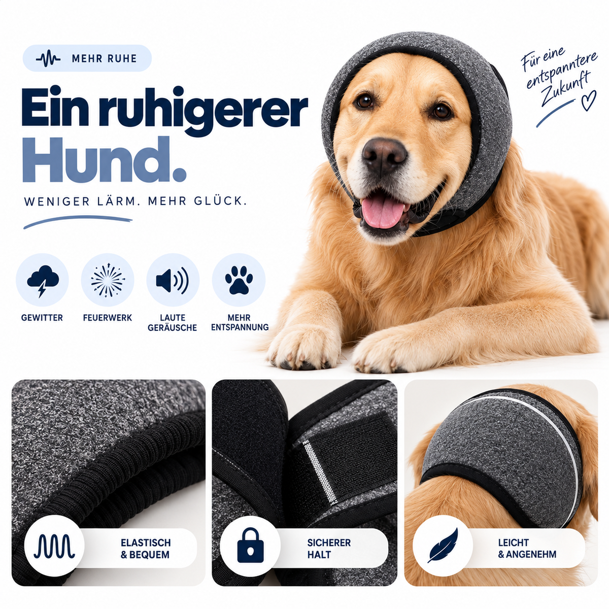 Beruhigende Ohrenschützer für Hunde